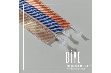 Fitilli Çizgili Saten biye